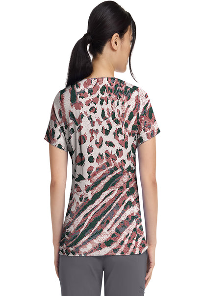 HH Prints HH906 Women's Briana Print Scrub Top Cool Cattitude
