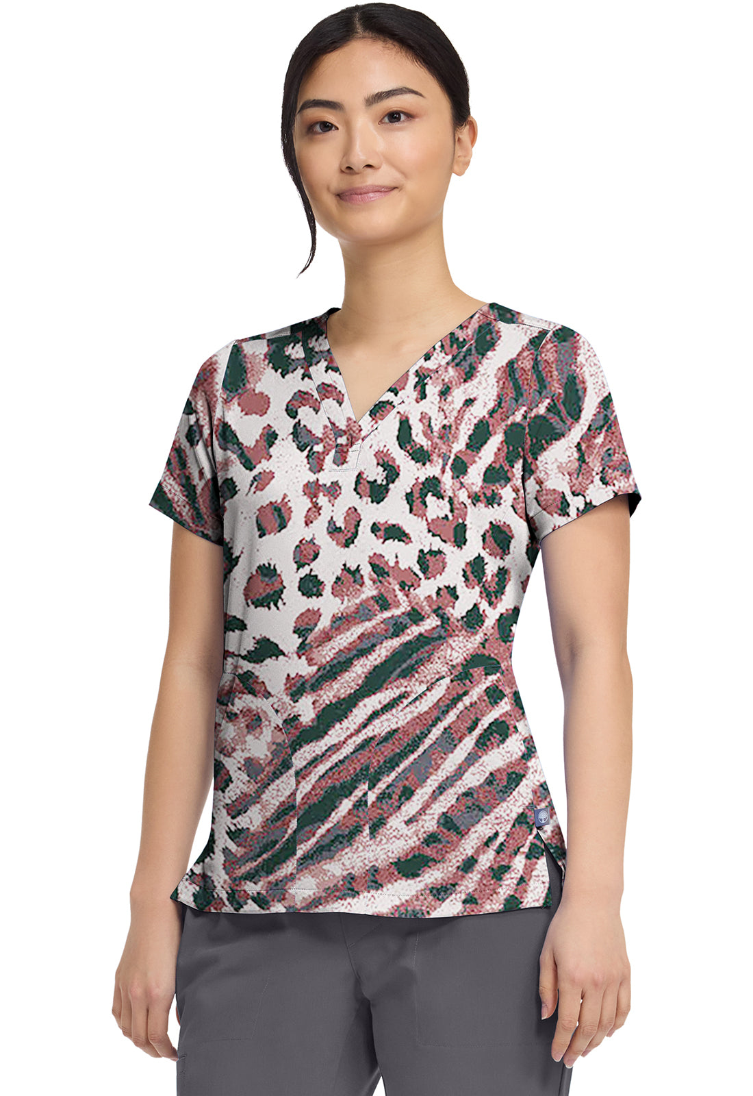 HH Prints HH906 Women's Briana Print Scrub Top Cool Cattitude