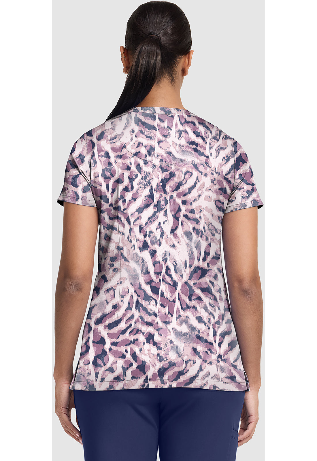 Prints HH907 Women's Ivy Print Scrub Top Bleached Stripes