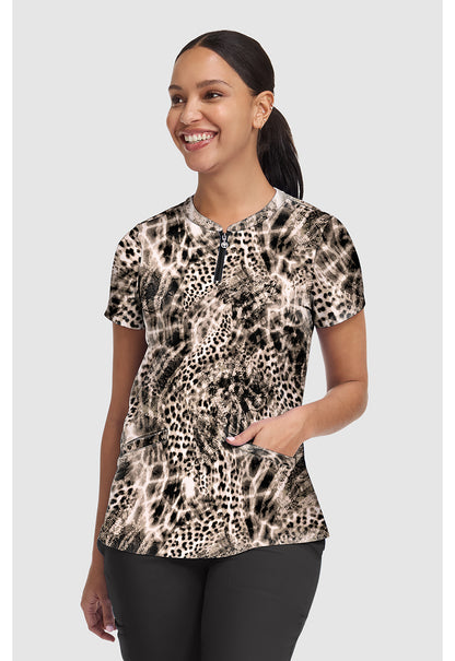 Prints HH907 Women's Ivy Print Scrub Top Cheetah Breeze