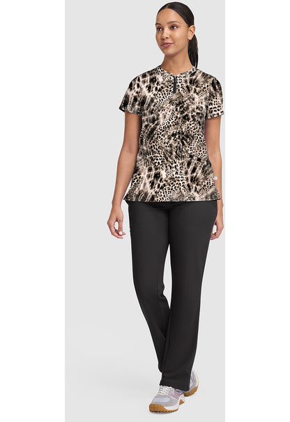 Prints HH907 Women's Ivy Print Scrub Top Cheetah Breeze