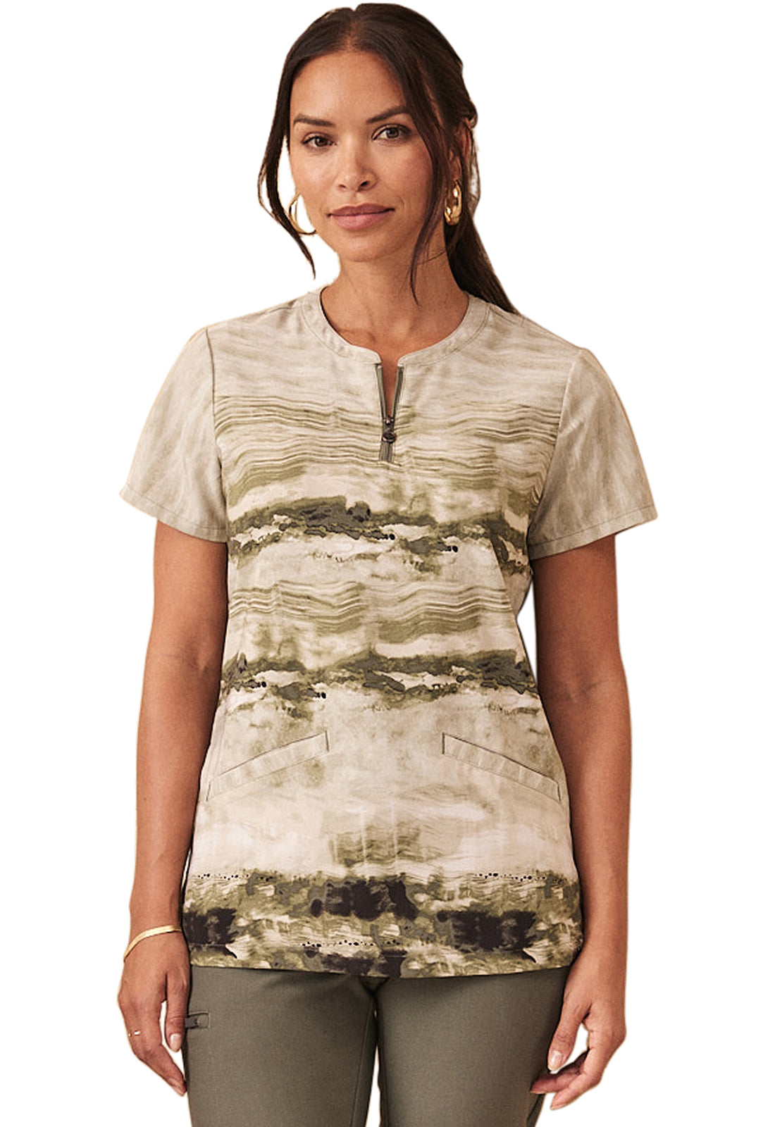 Healing Hands Model Image Ivy Print Top In Color Mineral Way Image 1