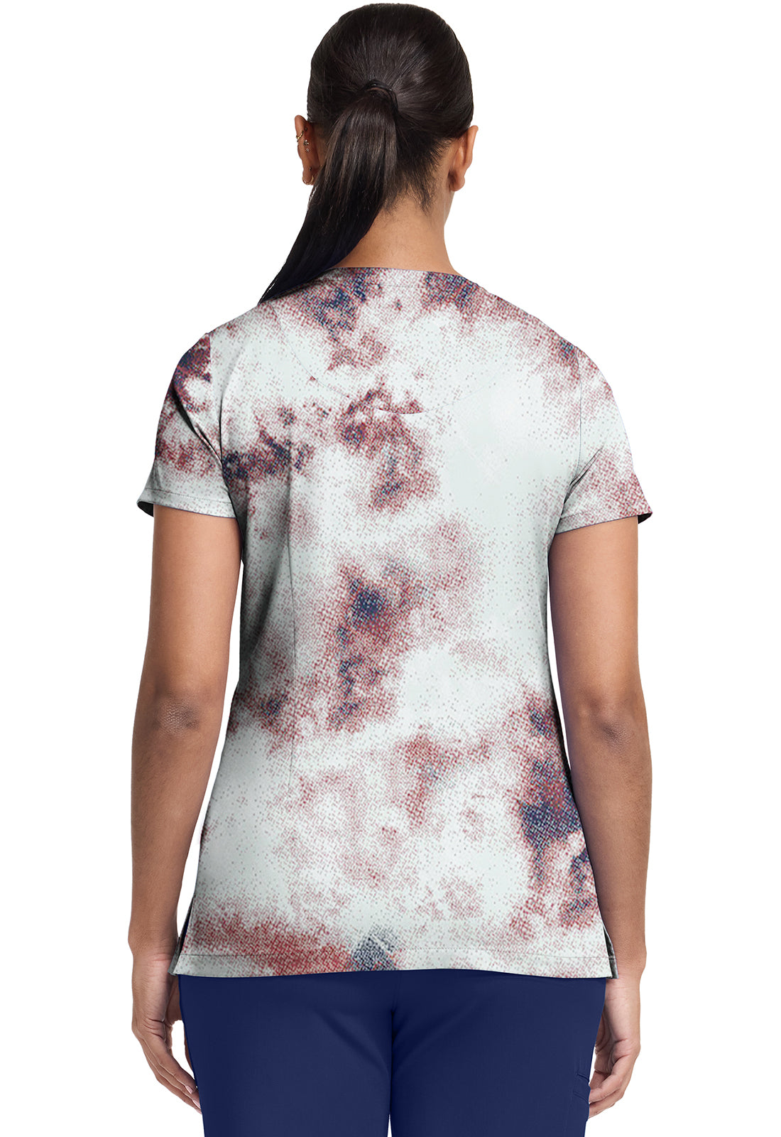 HH Prints HH907 Women's Ivy Print Scrub Top Soft Fractures