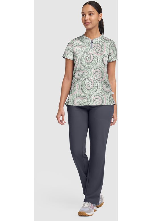 Prints HH907 Women's Ivy Print Scrub Top Spiral Out