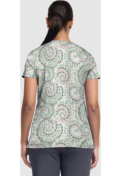 Prints HH907 Women's Ivy Print Scrub Top Spiral Out