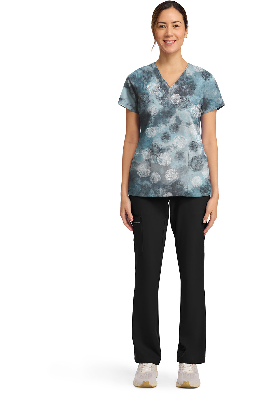 HH Prints HH910 Women's Amanda Scrub Top Moody Dots