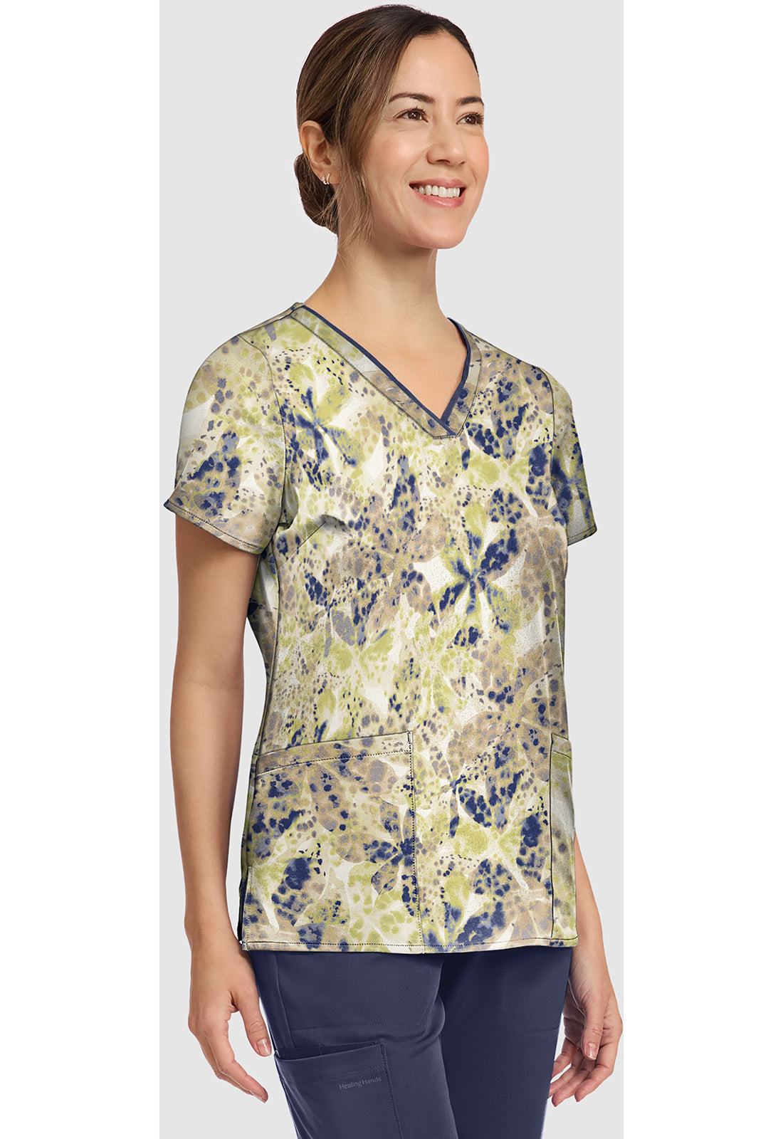 Prints HH910 Women's Amanda Scrub Top Orchid Rain