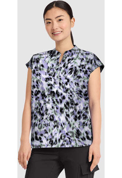 Prints HH912 Women's Journey Scrub Top Blurred Cheetah