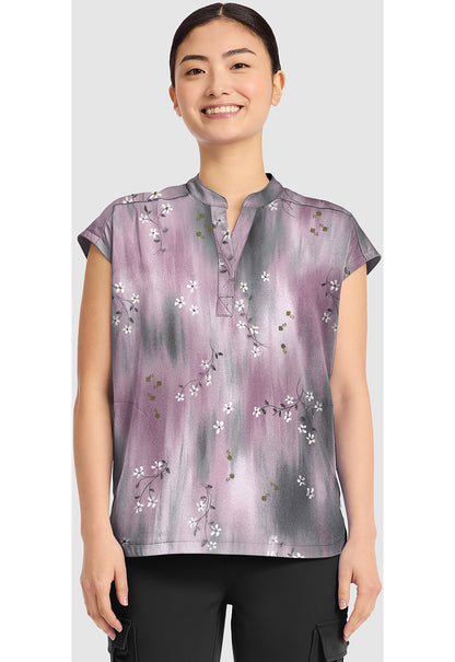 Prints HH912 Women's Journey Scrub Top Blurred Ditsy