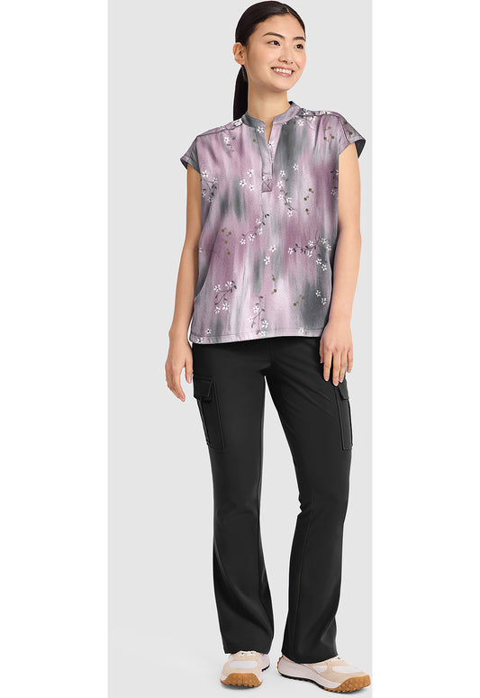 Prints HH912 Women's Journey Scrub Top Blurred Ditsy