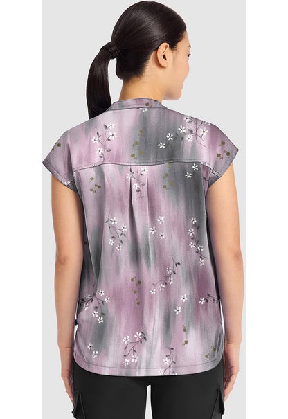 Prints HH912 Women's Journey Scrub Top Blurred Ditsy