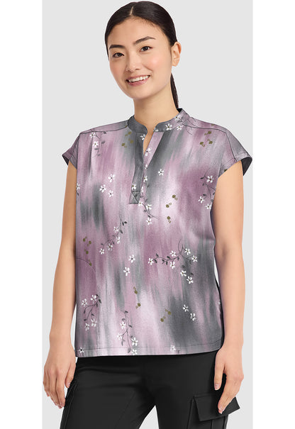 Prints HH912 Women's Journey Scrub Top Blurred Ditsy