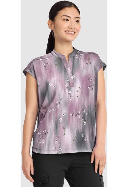 Prints HH912 Women's Journey Scrub Top Blurred Ditsy