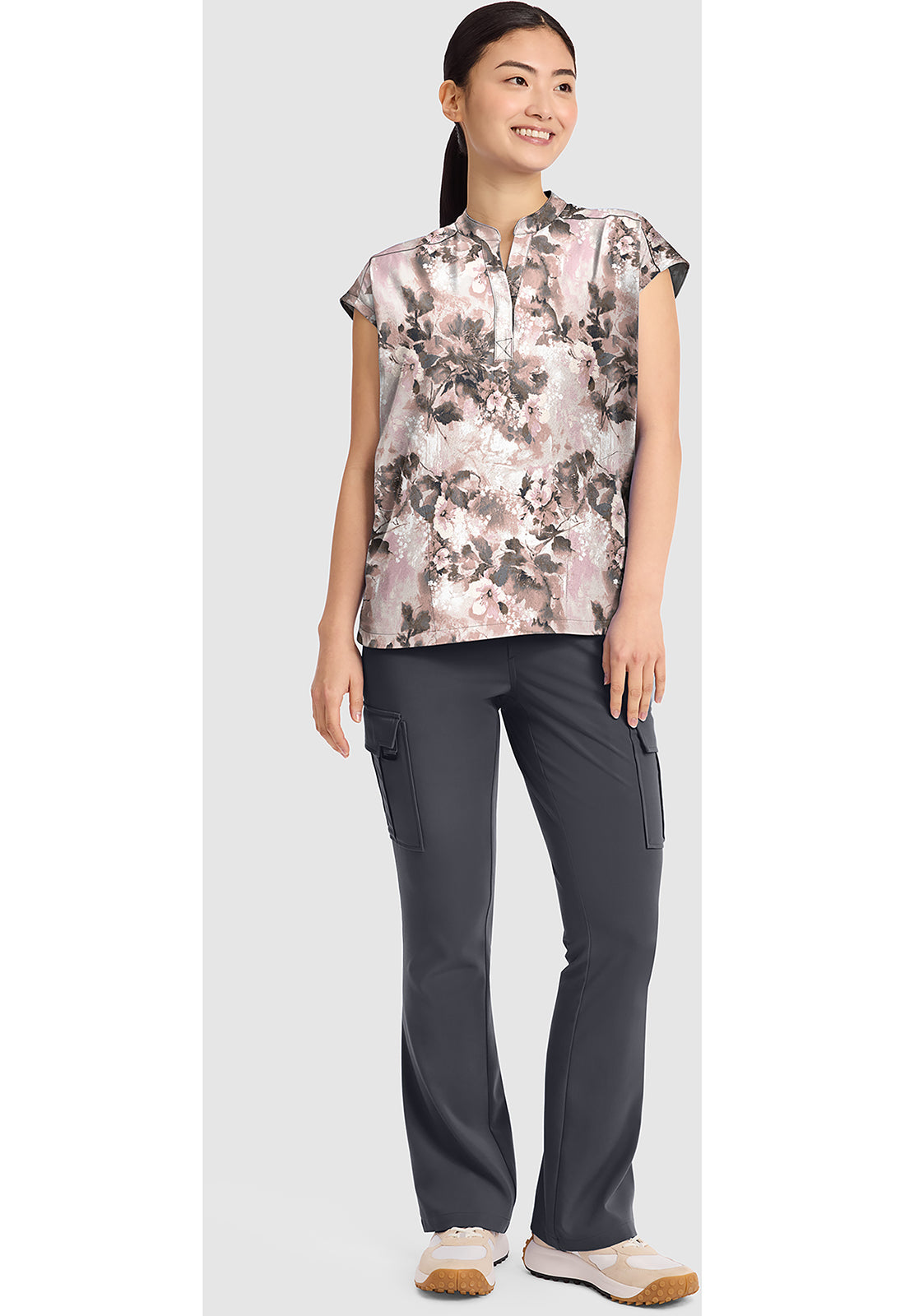 Prints HH912 Women's Journey Scrub Top Faded Fleur