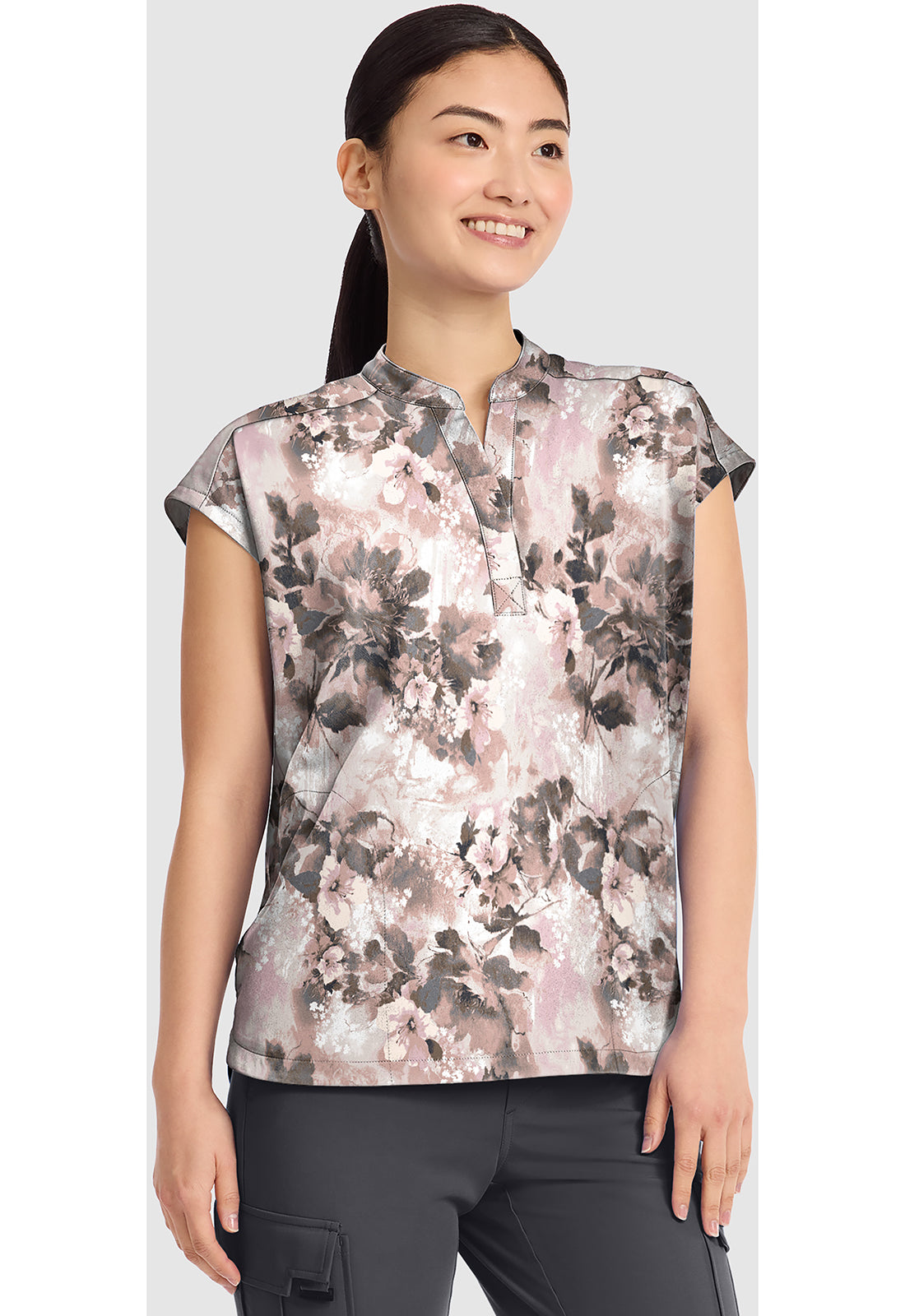 Prints HH912 Women's Journey Scrub Top Faded Fleur