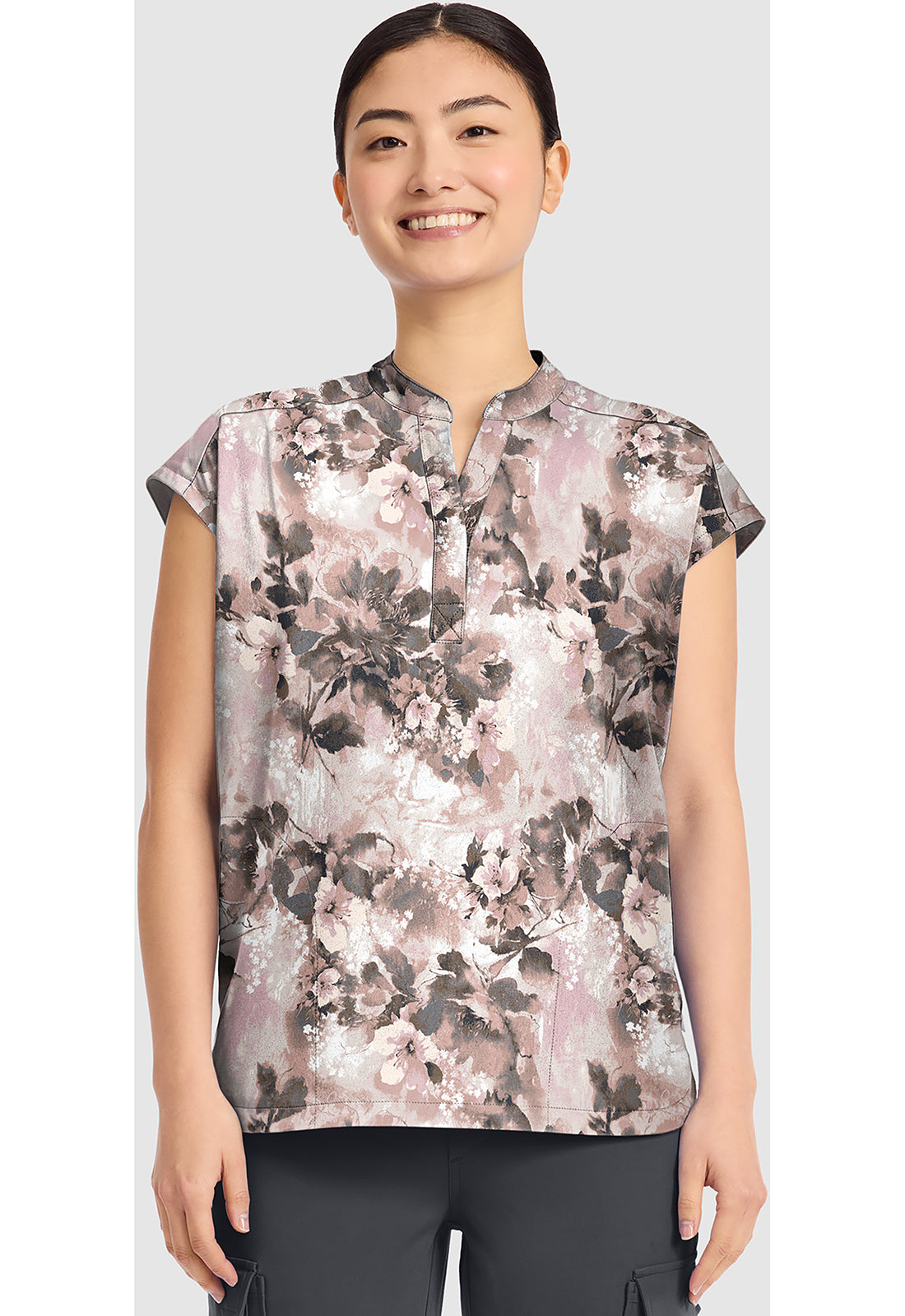 Prints HH912 Women's Journey Scrub Top Faded Fleur