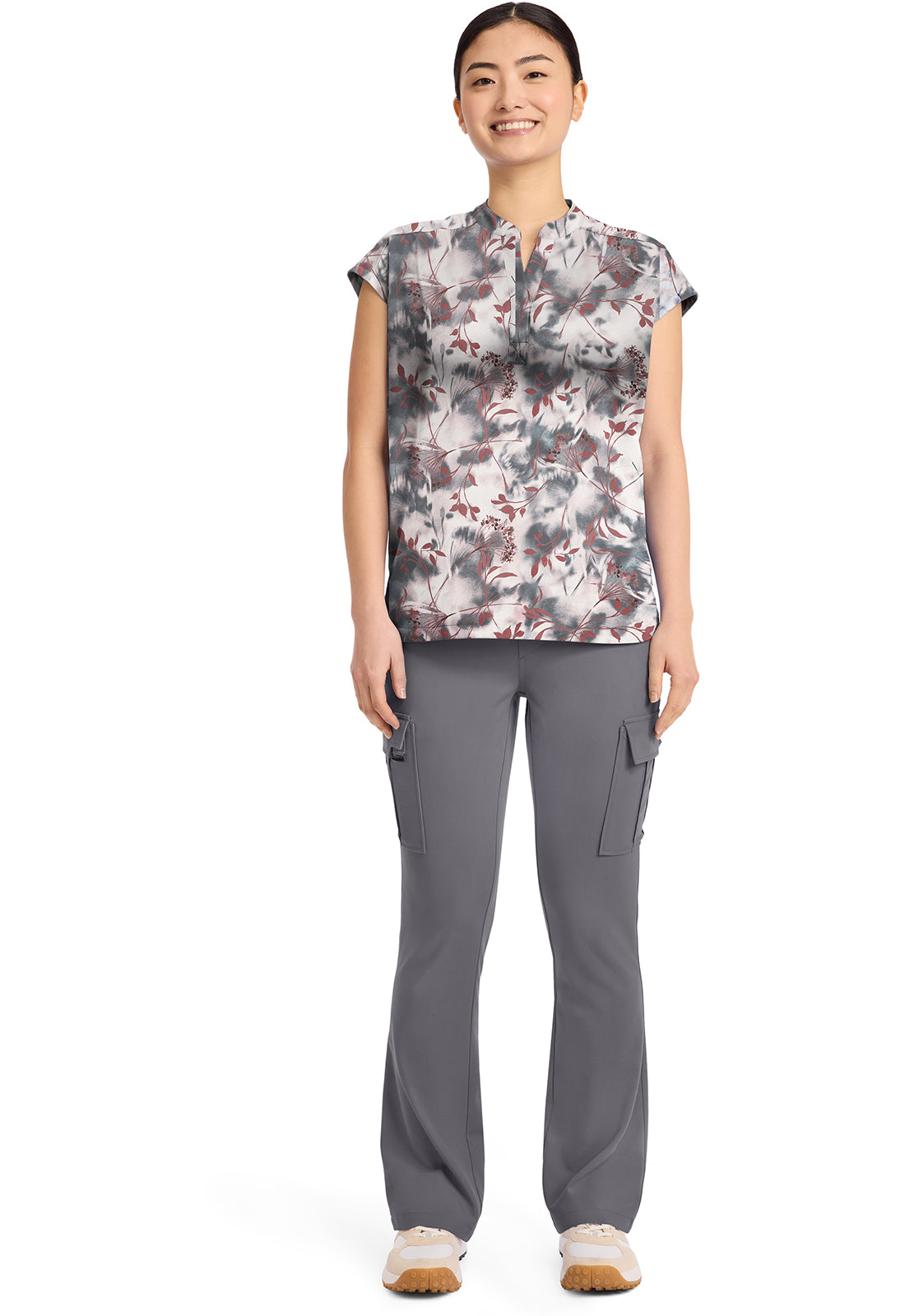 HH Prints HH912 Women's Journey Scrub Top Floating Botanical