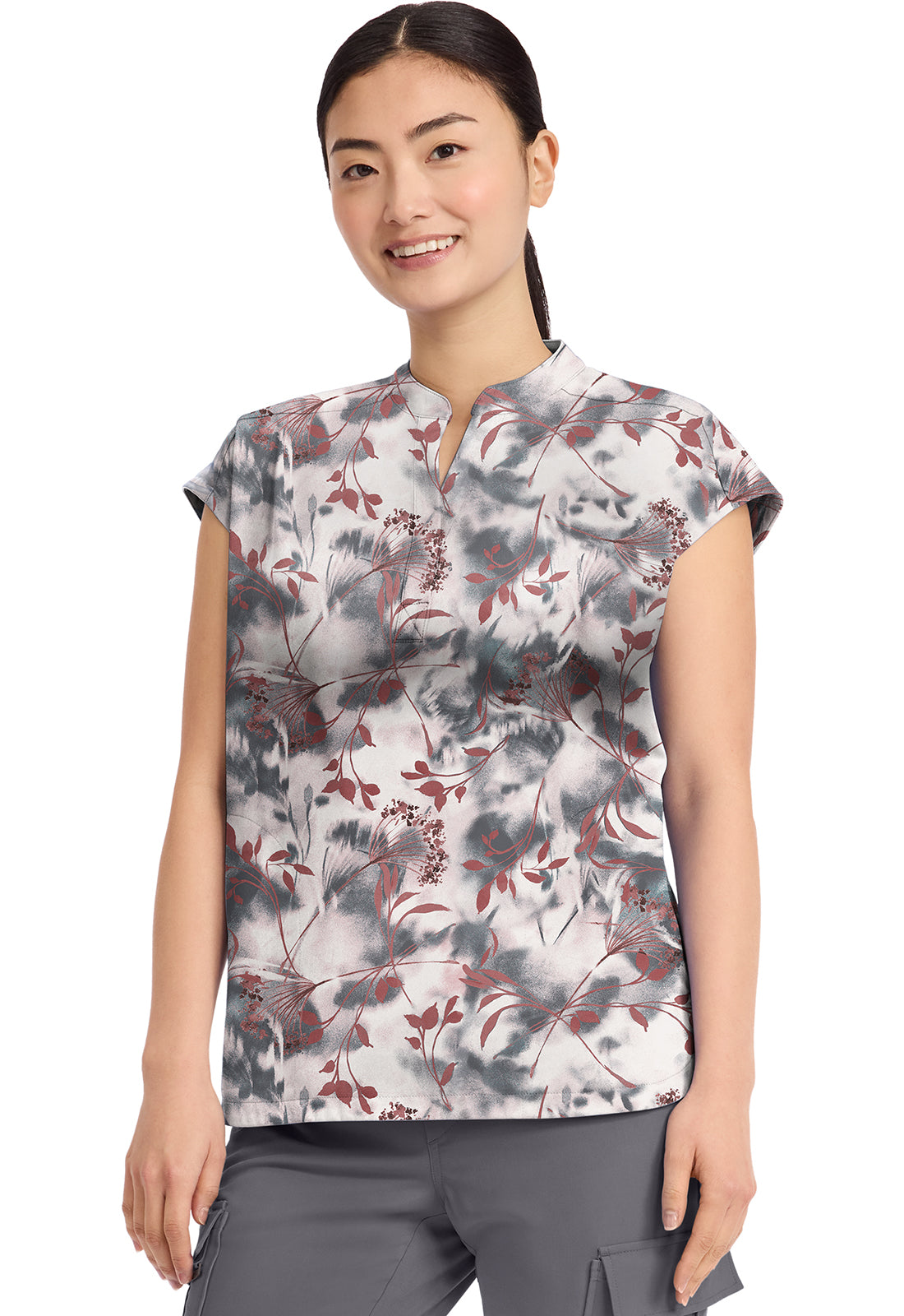 HH Prints HH912 Women's Journey Scrub Top Floating Botanical
