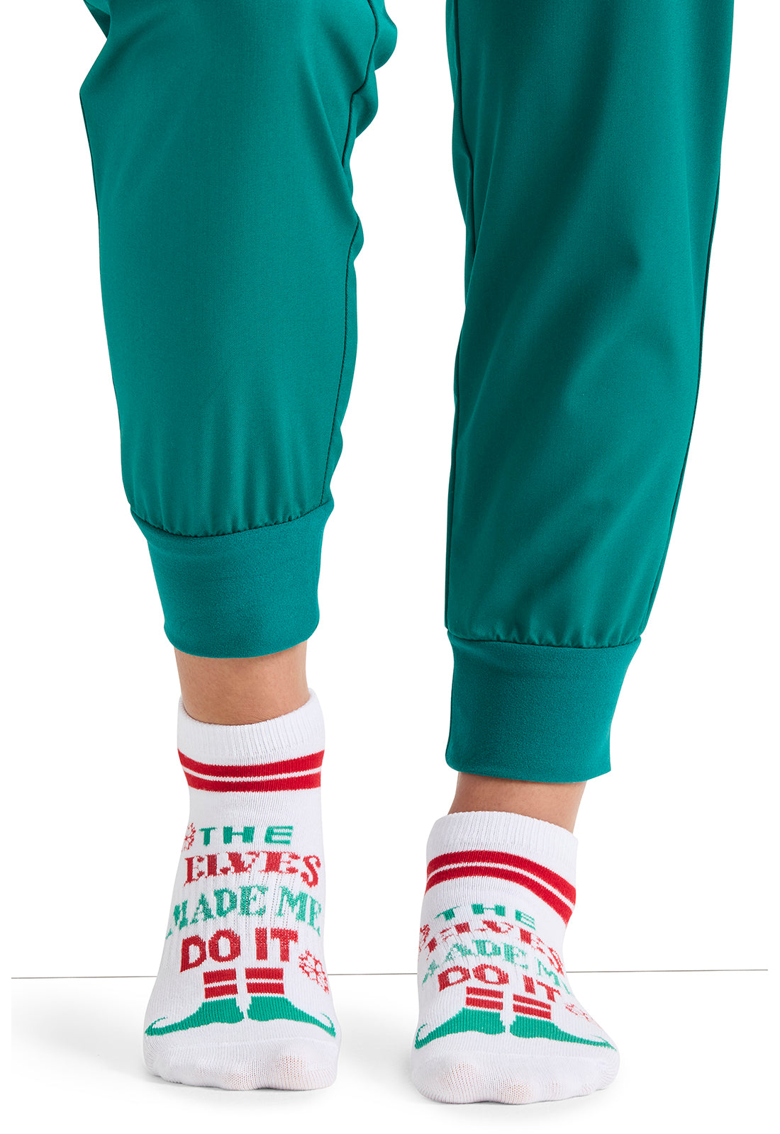 Legwear HOLIDAYCHEER Ankle Socks Elves Fun Model Image Front | Cherokee