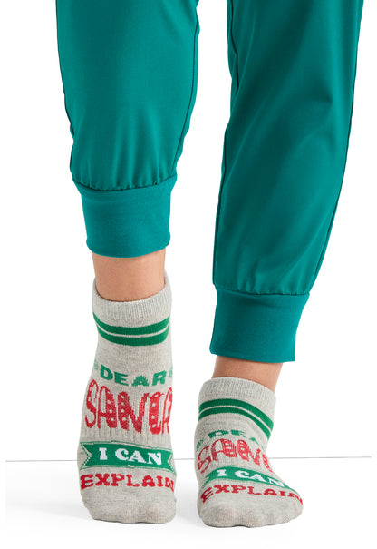 Cherokee Legwear HOLIDAYCHEER Women's 4-3 Pair packs of Ankle Socks Elves Fun