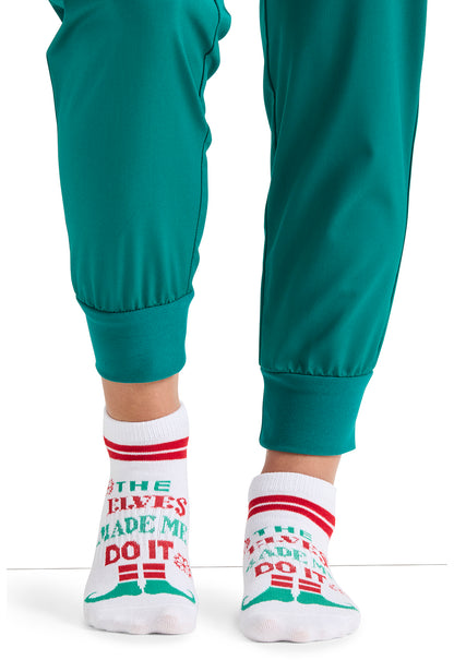 Cherokee Legwear HOLIDAYCHEER Women's 4-3 Pair packs of Ankle Socks Elves Fun