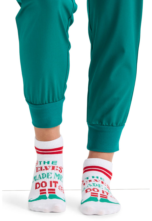 Cherokee Legwear HOLIDAYCHEER Women's 4-3 Pair packs of Ankle Socks Elves Fun