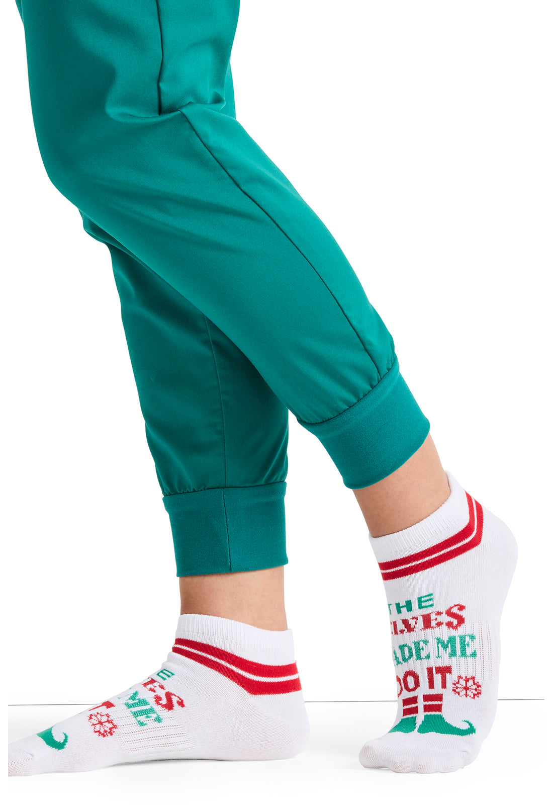 Cherokee Legwear HOLIDAYCHEER Women's 4-3 Pair packs of Ankle Socks Elves Fun