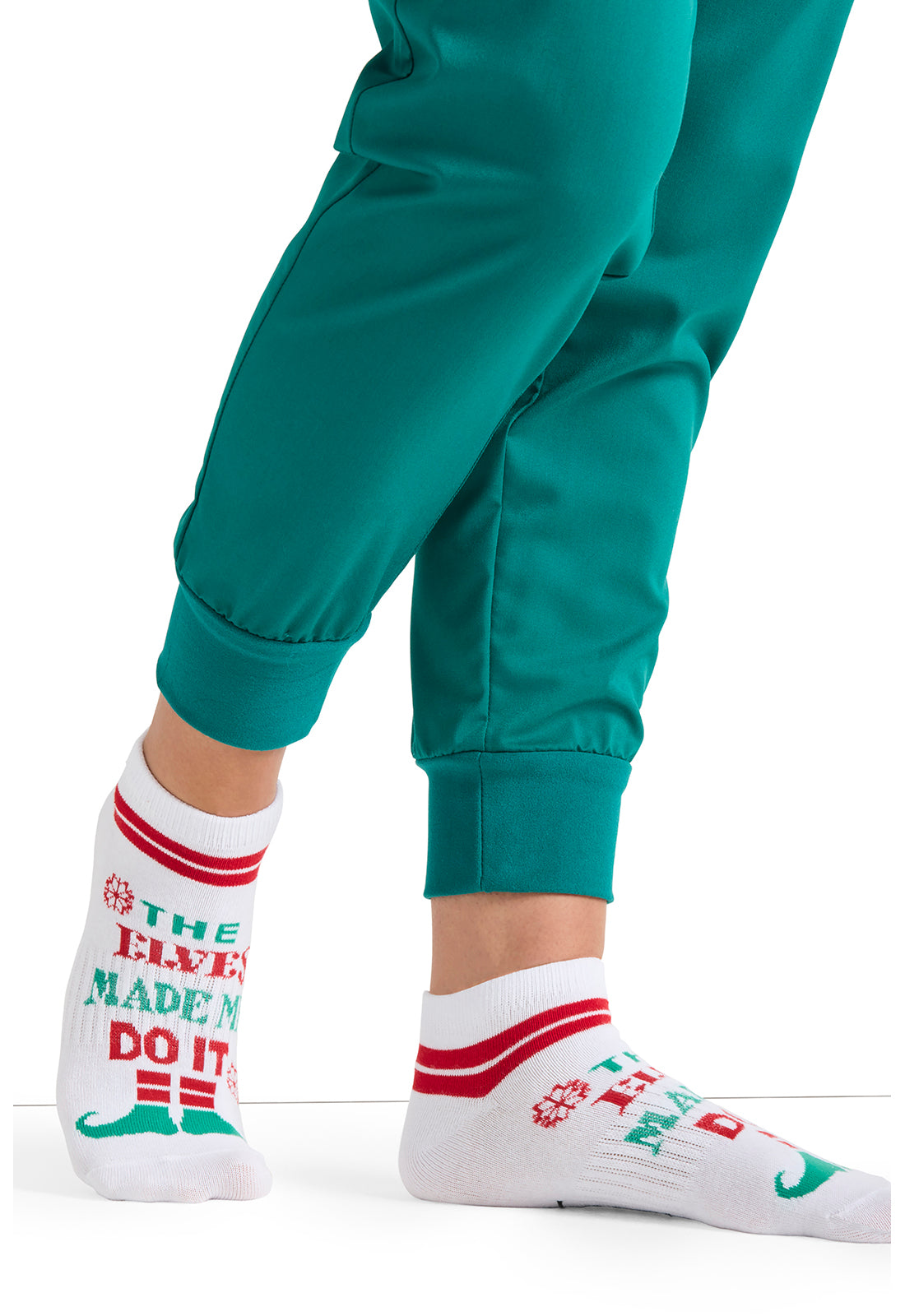 Cherokee Legwear HOLIDAYCHEER Women's 4-3 Pair packs of Ankle Socks Elves Fun