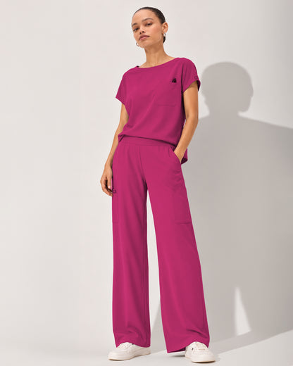 Foundry Women's 2205 Sierra 5 Pocket Wide Leg Pant Hot Pink