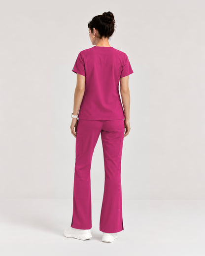 Foundry Women's 1005 Quinn 2 Pocket V-Neck Top Hot Pink