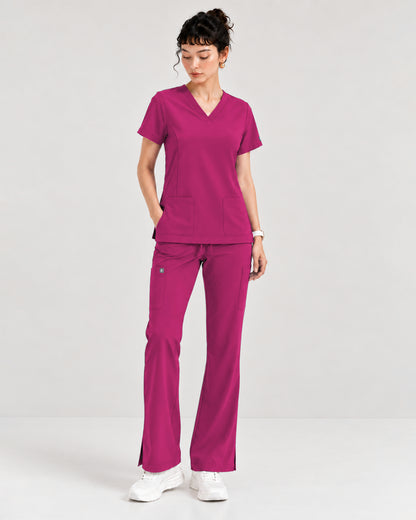 Foundry Women's 1005 Quinn 2 Pocket V-Neck Top Hot Pink