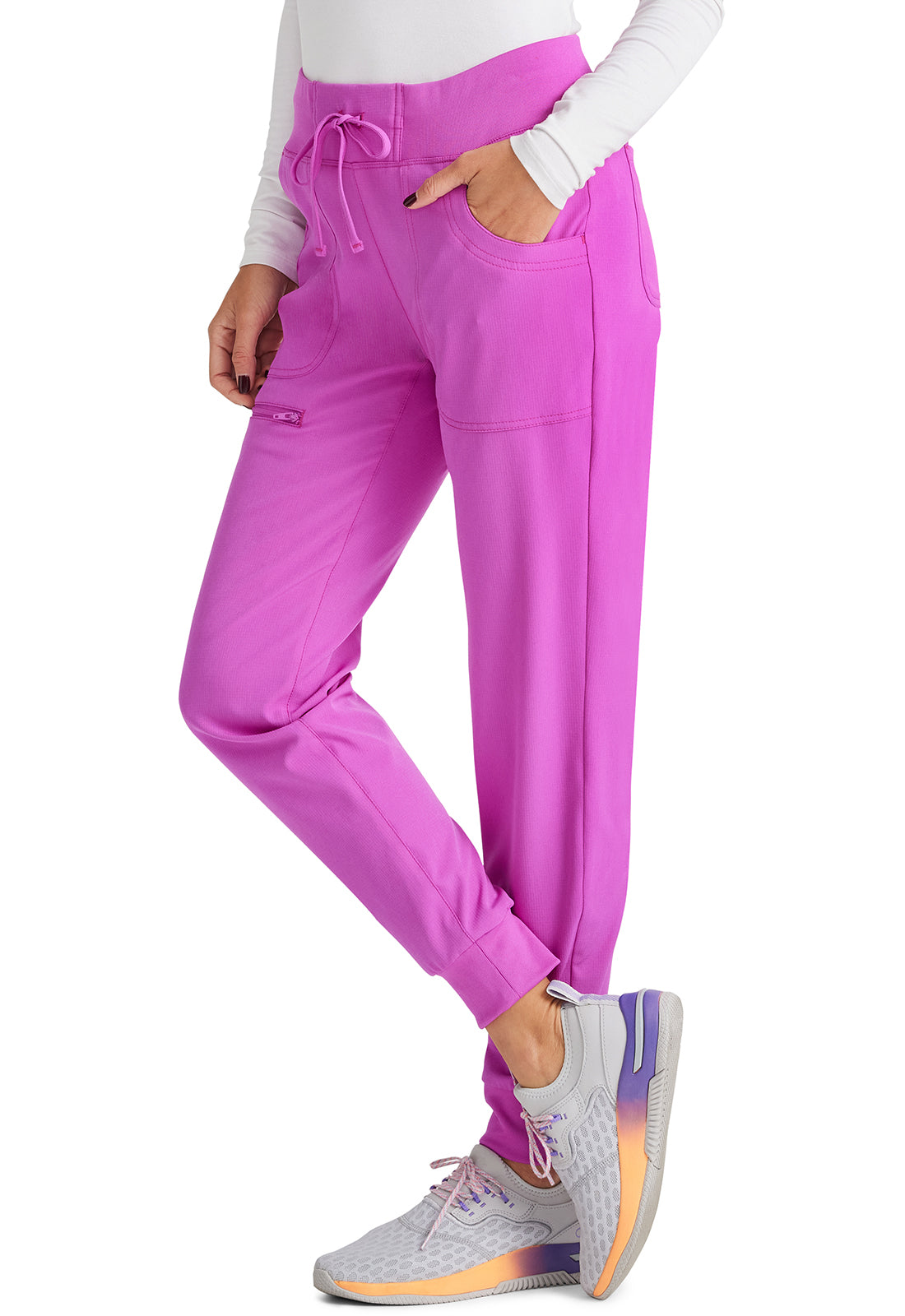 HeartSoul Break on Through HS030 Drawstring Jogger Berry Blast Model Image Right Side | Heartsoul