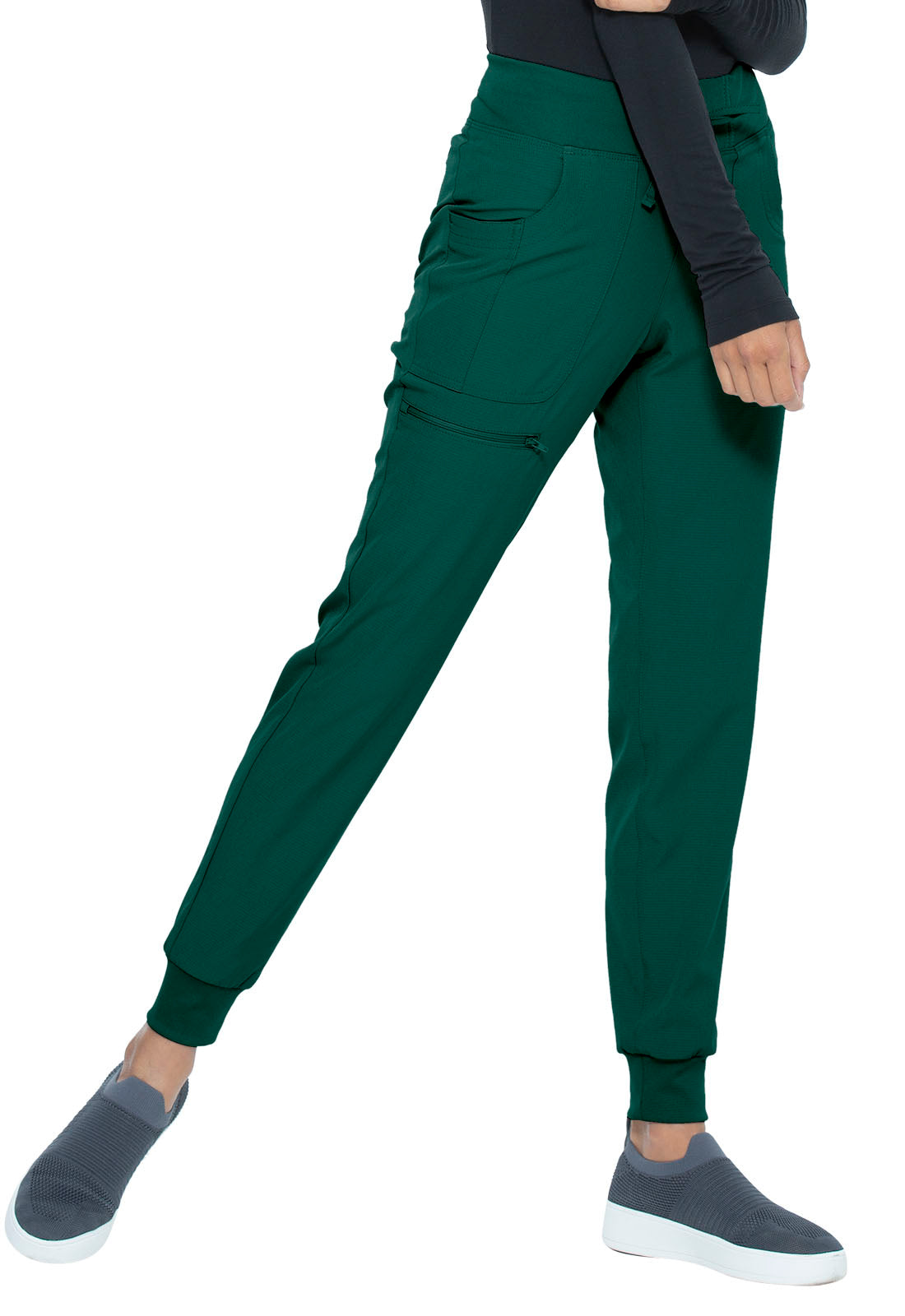 HeartSoul Break on Through HS030 Drawstring Jogger Hunter Green Model Image Left Side | Heartsoul