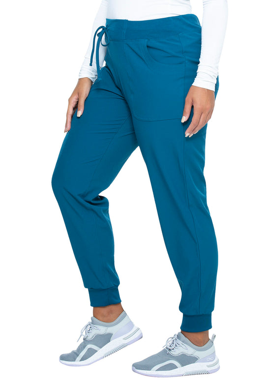 HeartSoul Break on Through HS030 Drawstring Jogger Caribbean Blue Model Image Right Side | Heartsoul