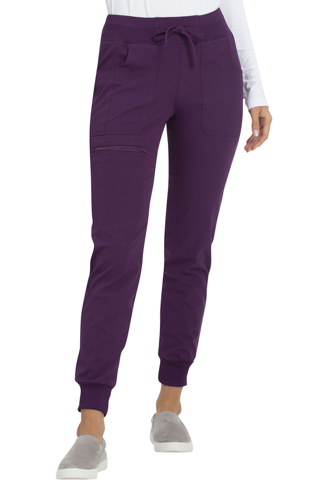 HeartSoul Break on Through HS030 Drawstring Jogger Eggplant Model Image Right Side | Heartsoul