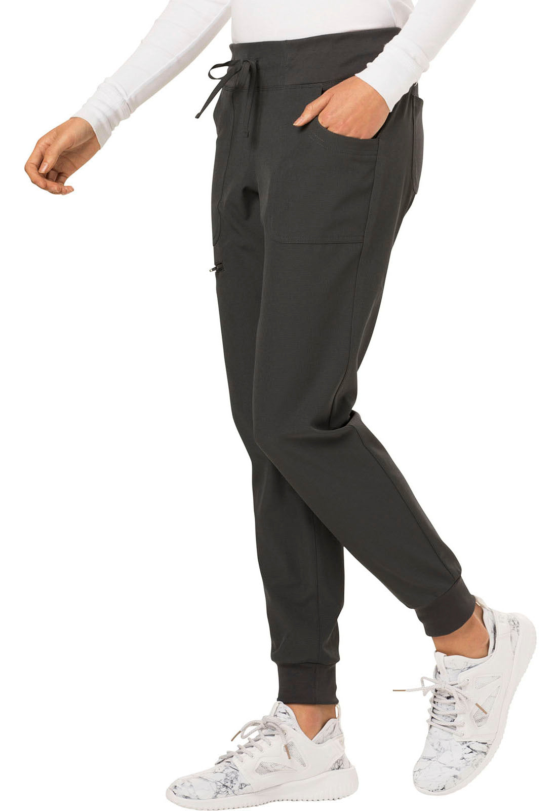 HeartSoul Break on Through HS030 Drawstring Jogger Pewter Model Image Right Side | Heartsoul