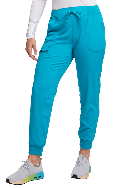 HeartSoul Break on Through HS030 Drawstring Jogger Teal Blue Model Image Right Side | Heartsoul