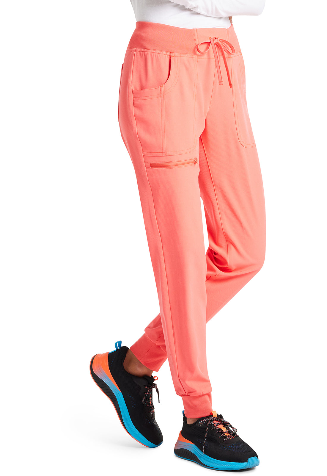 HeartSoul Break on Through HS030 Drawstring Jogger Go Guava Model Image Left Side | Heartsoul