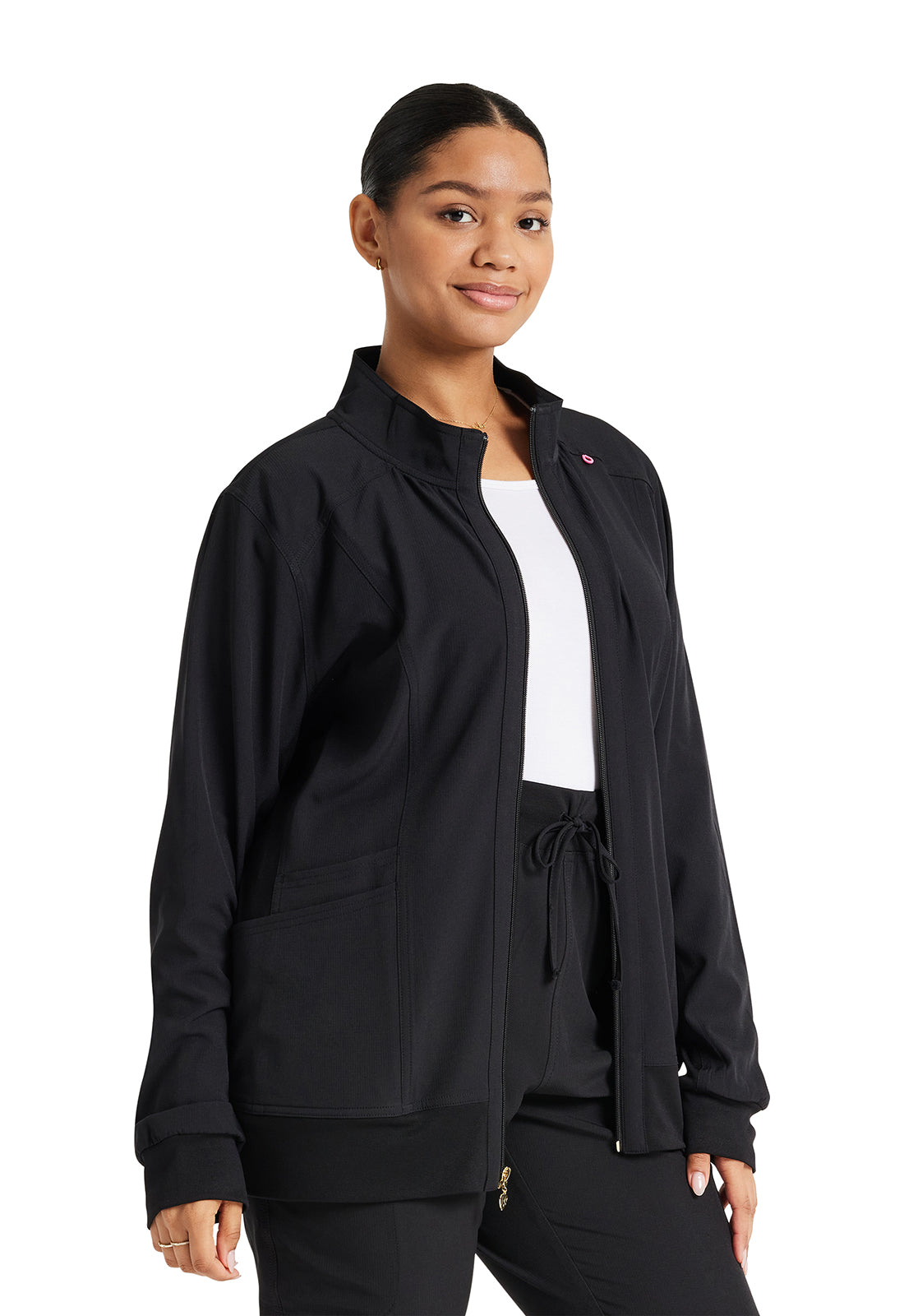 HeartSoul Break on Through HS347 Zip Front Jacket Black Model Image Left Side | Heartsoul