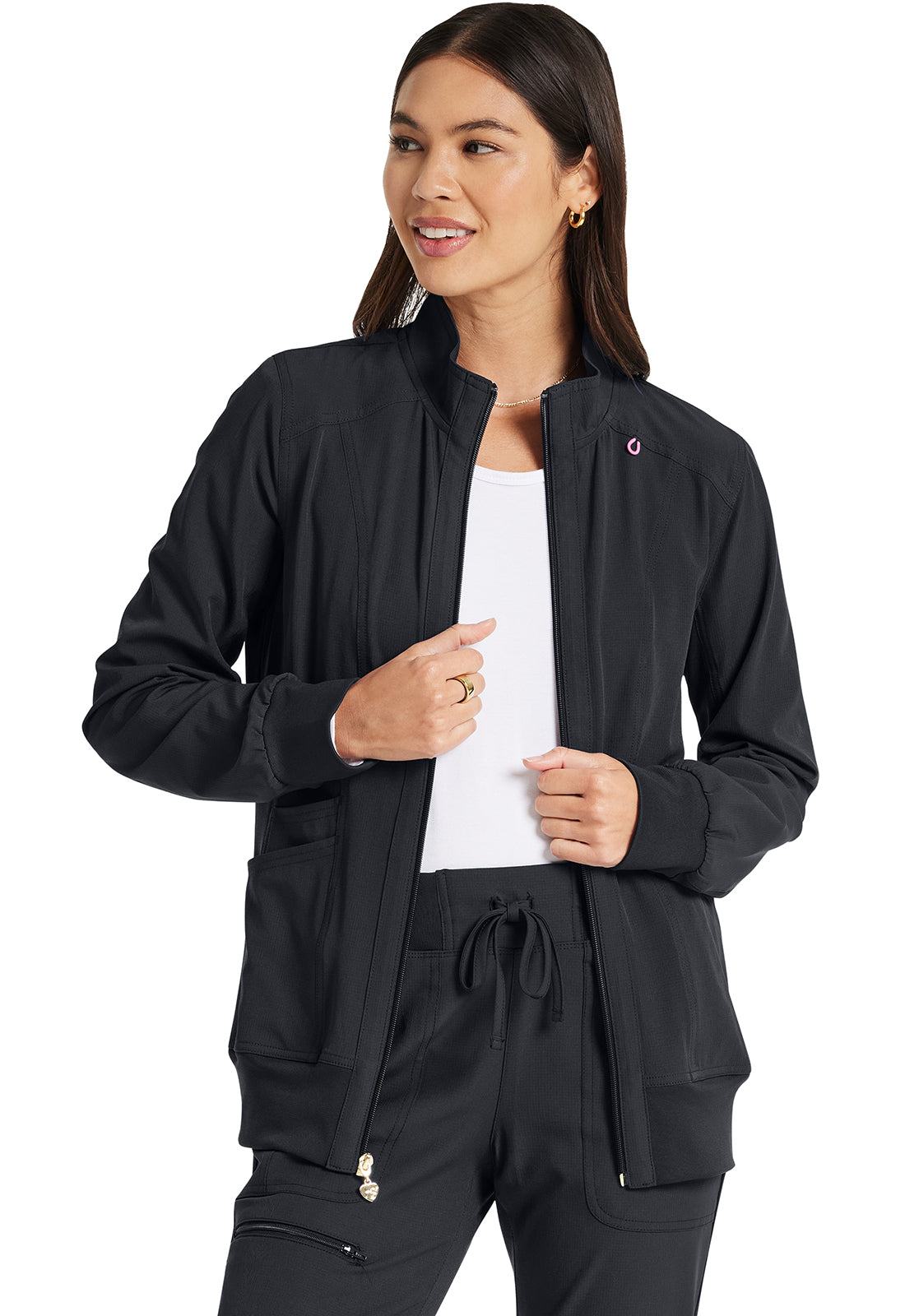 HeartSoul Break on Through HS347 Zip Front Jacket Pewter Model Image Front | Heartsoul