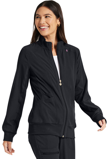 HeartSoul Break on Through HS347 Zip Front Jacket Pewter Model Image Left Side | Heartsoul