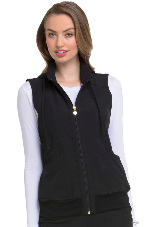 HeartSoul Break on Through HS500 Zip Front Vest Black Model Image Front | Heartsoul