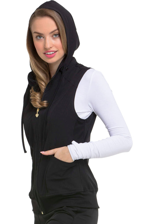 HeartSoul Break on Through HS500 Zip Front Vest Black Model Image Right Side | Heartsoul