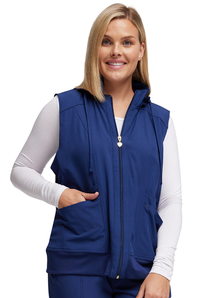 HeartSoul Break on Through HS500 Zip Front Vest Navy Model Image Front | Heartsoul