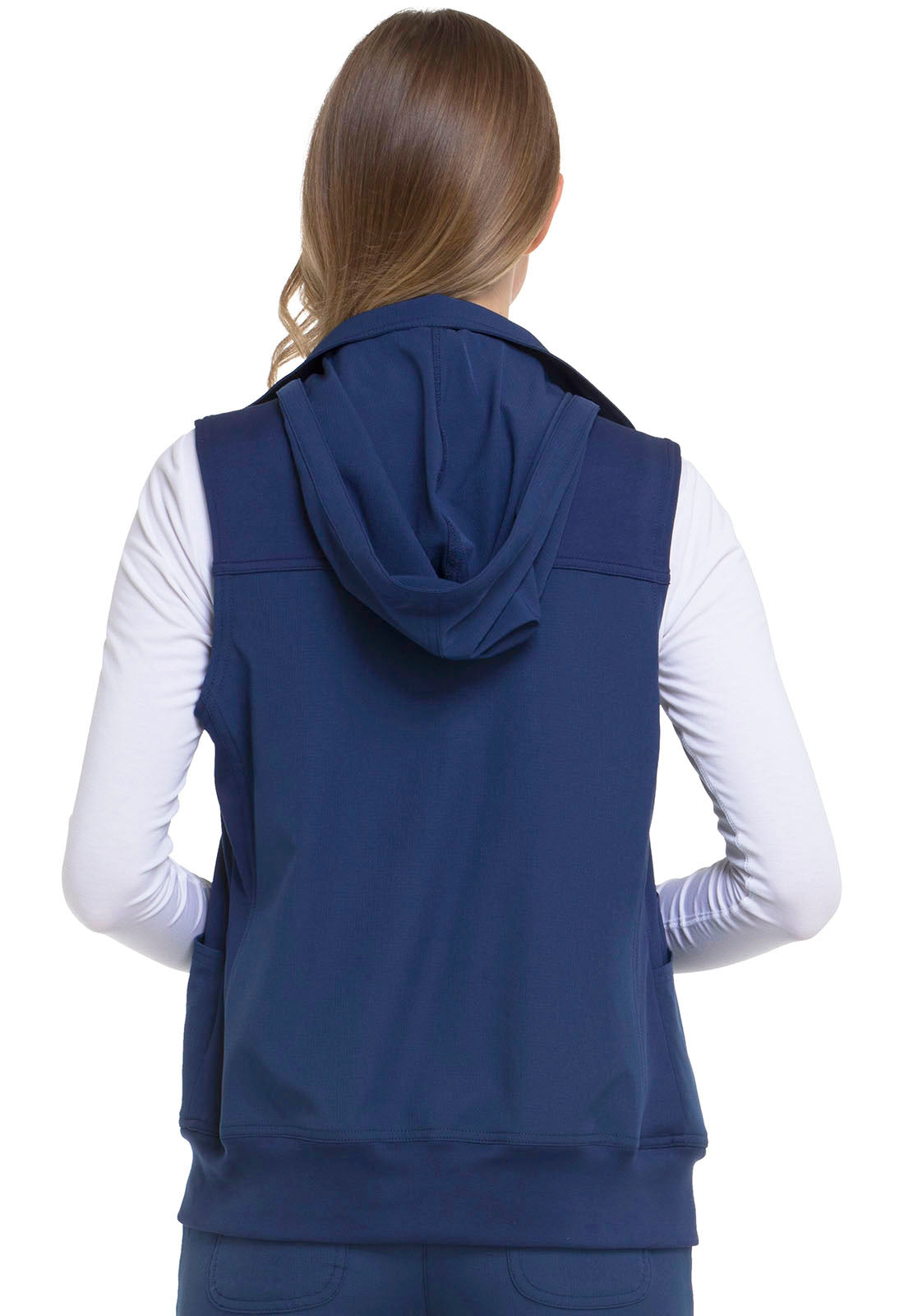 HeartSoul Break on Through HS500 Zip Front Vest Navy Model Image Back | Heartsoul