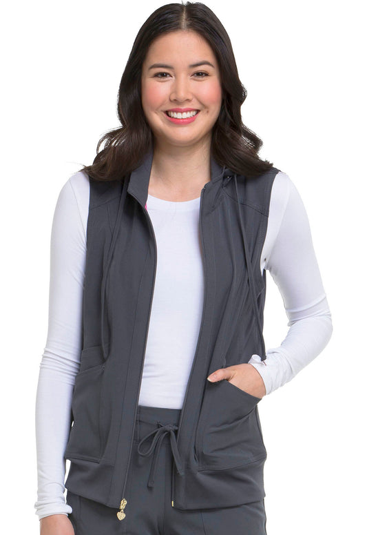 HeartSoul Break on Through HS500 Zip Front Vest Pewter Model Image Front | Heartsoul