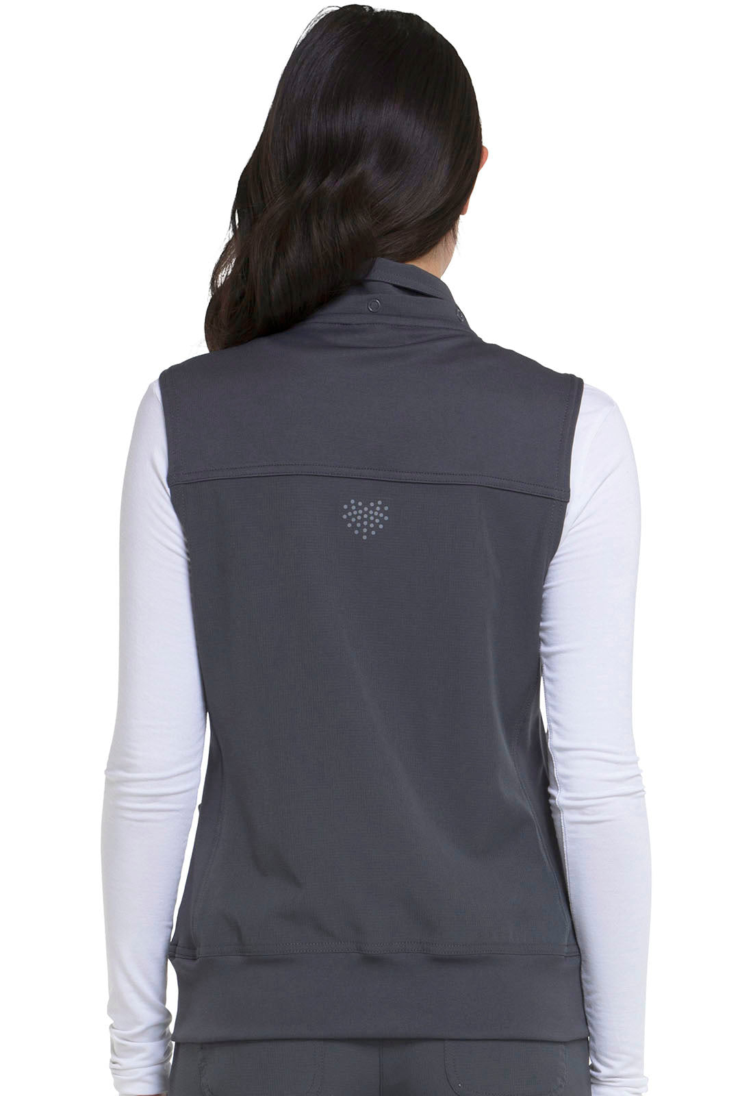 HeartSoul Break on Through HS500 Zip Front Vest Pewter Model Image Back | Heartsoul