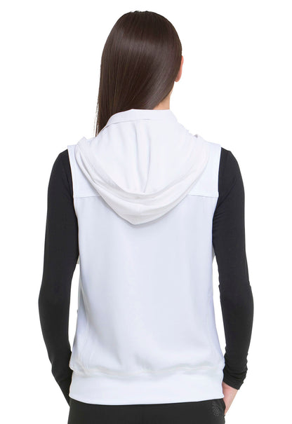 HeartSoul Break on Through HS500 Zip Front Vest White Model Image Back | Heartsoul