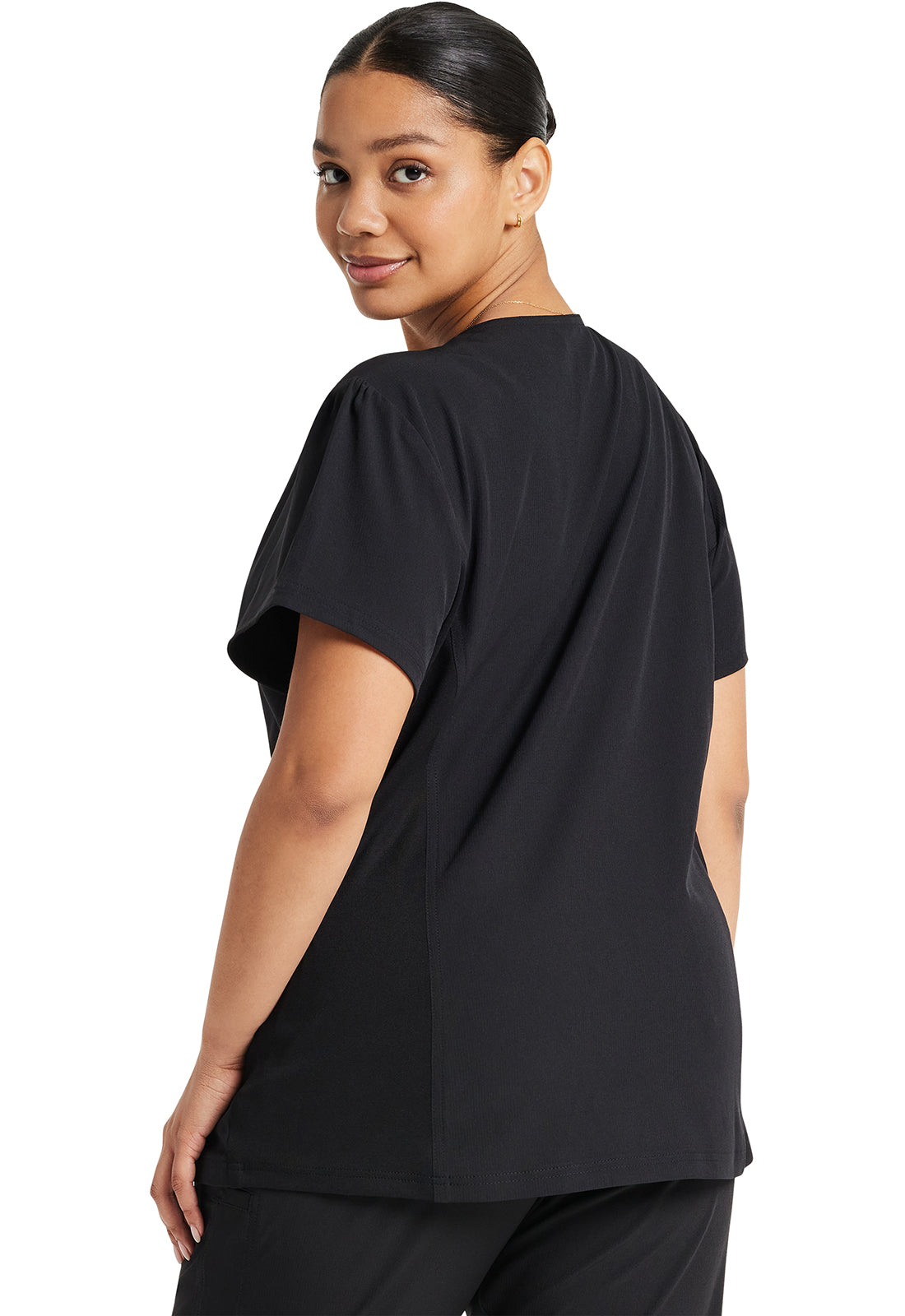 HeartSoul Break on Through HS647 V-Neck Top Black Model Image Back | Heartsoul