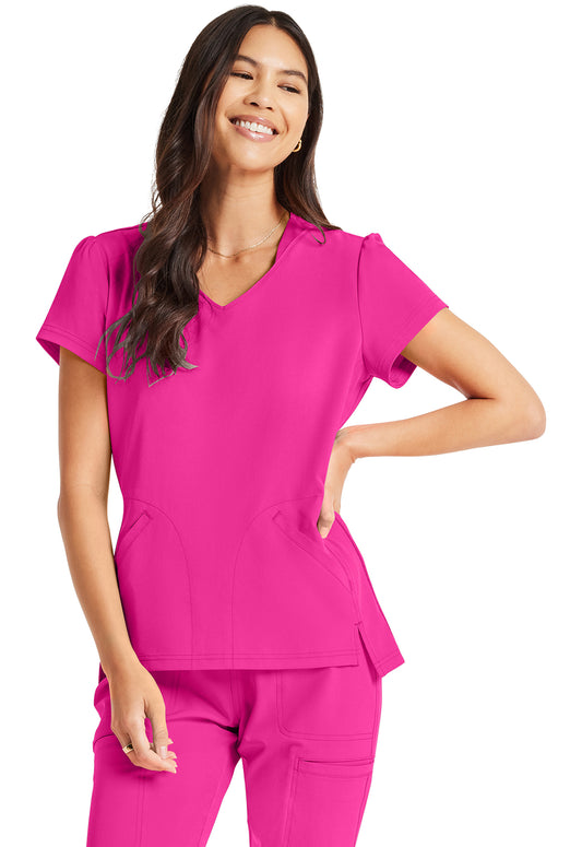 Break on Through HS647 V-Neck Top Flamingo